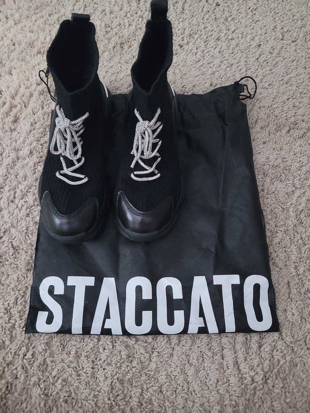 STACCATO Chunky Black Sole Sneakers Booties